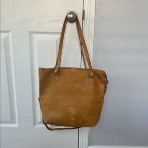 Able Caramel Leather Tote Bag